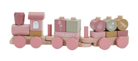 Holz Eisenbahn Flowers pink Little Dutch mit Beschriftung