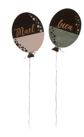 Ballon Eisblau mit Sterne, inklusive Namen und Lampe