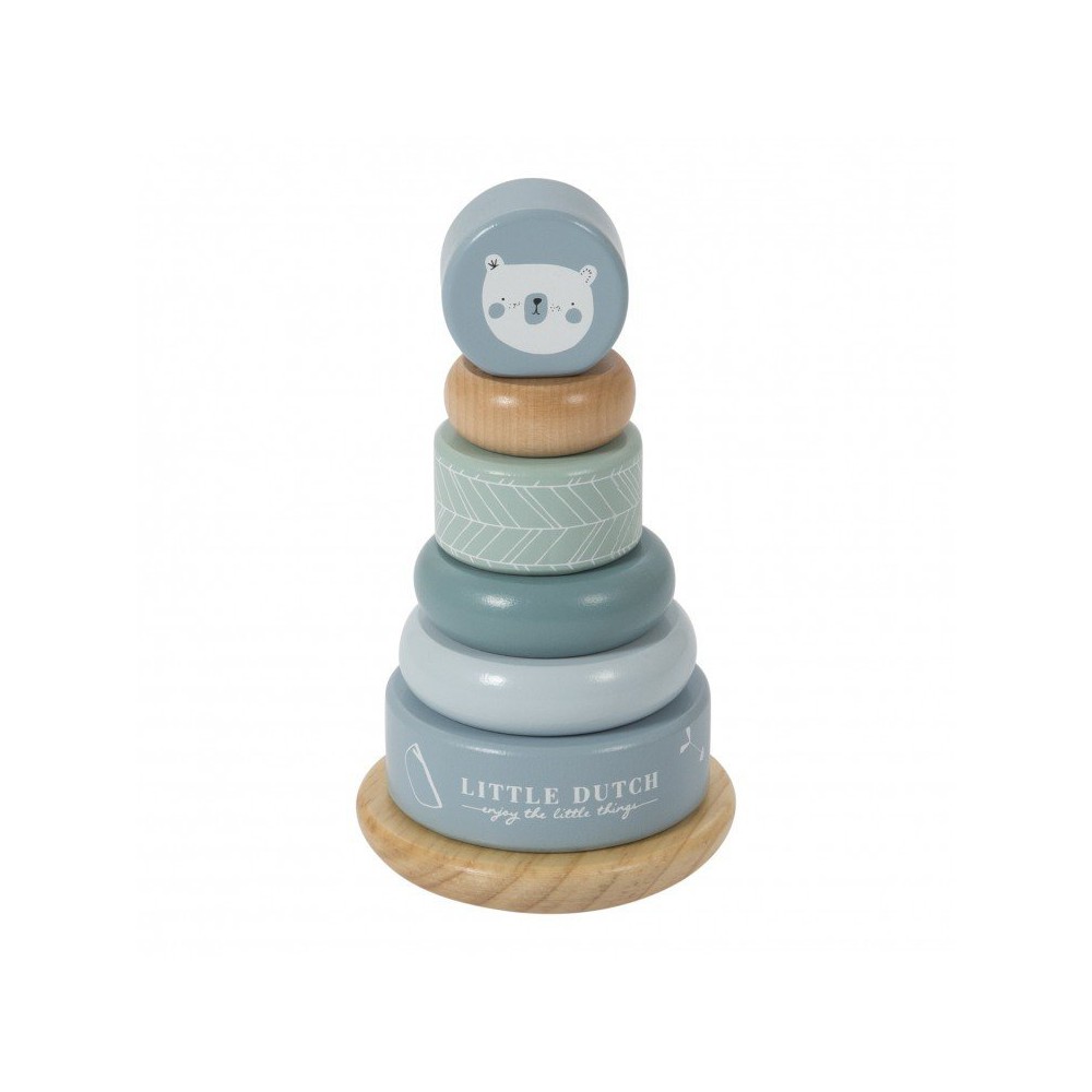 Holz Stapelturm blue Little Dutch