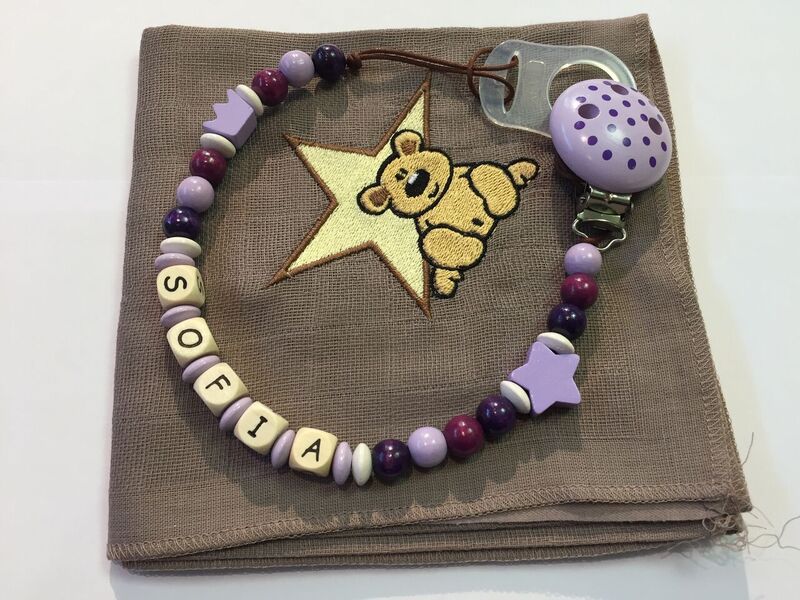 Nuggikette Violett mit Wunschname