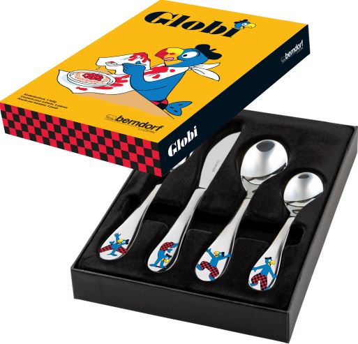 Kinderbesteckset Globi Geschenkgarnitur 4-teilig