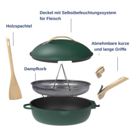 COOKUT Die fabelhafte 8-in-1-Pfanne, Canopy grün, 28 cm