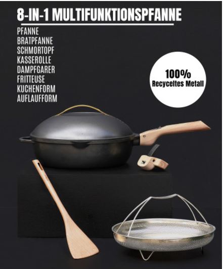 COOKUT Die fabelhafte 8-in-1-Pfanne, Meteor schwarz, 28 cm