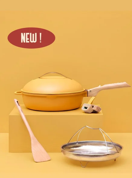 COOKUT Die fabelhafte 8-in-1-Pfanne, Mango gelb, 24 cm