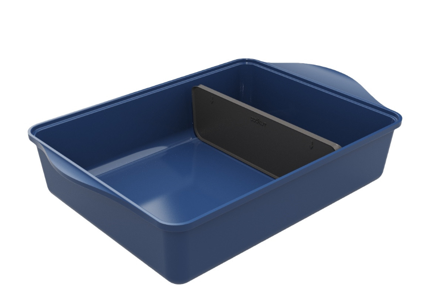 COOKUT Auflaufform mit verstellbarem Trenner, Myrtille blau, 40 x 27 x 9,5 cm