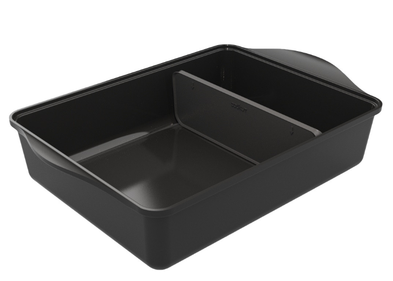 COOKUT Auflaufform mit verstellbarem Trenner, Graphite schwarz, 40 x 27 x 9,5 cm