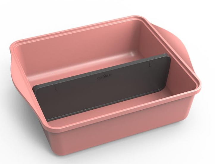 COOKUT Auflaufform mit verstellbarem Trenner, Marshmallow rosa, 24 x 30 x 9,5 cm