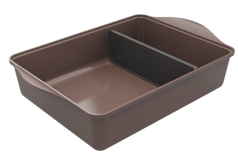 COOKUT Auflaufform mit verstellbarem Trenner, Moka braun, 40 x 27 x 9,5 cm