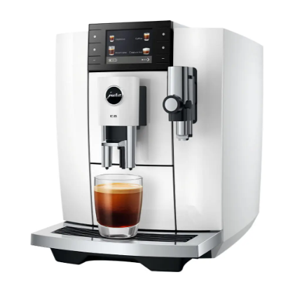 Jura Kaffeevollautomat E8 Piano White (SD) 15748 inklusive Starterpaket Zemp AG*