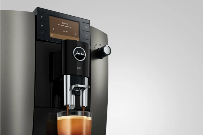 Jura Kaffeevollautomat E6 Dark Inox (SD) 15829 inklusive Starterpaket Zemp AG*
