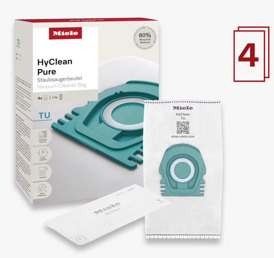 Miele Staubsaugerbeutel TU HyClean Pure 4 Stück + 1 Filter