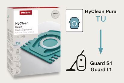 Miele Staubsaugerbeutel TU HyClean Pure 4 Stück + 1 Filter