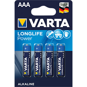 VARTA Batterien Longlife Power AAA Micro, Paket à 4 Stück<br>