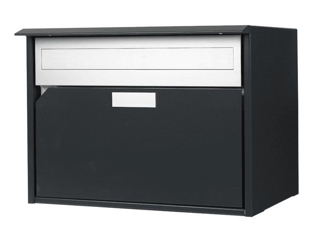 Briefkasten Alu 400 mit Regenschutzleiste anthrazitgrau                                              RAL 7016<br>