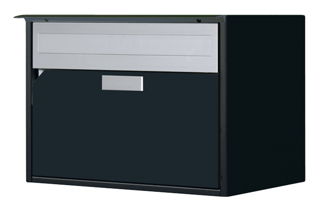 Briefkasten Alu 400 mit Regenschutzleiste schwarz                                                         IGP Trend 9<br>