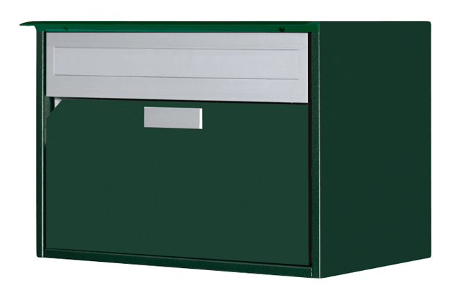 Briefkasten Alu 400 mit Regenschutzleiste dunkelgrün metallic                                  IGP 65780 MP<br>