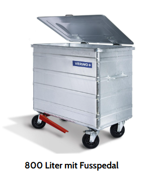 Verwo Stahlcontainer 800 Liter mit Fusspedal