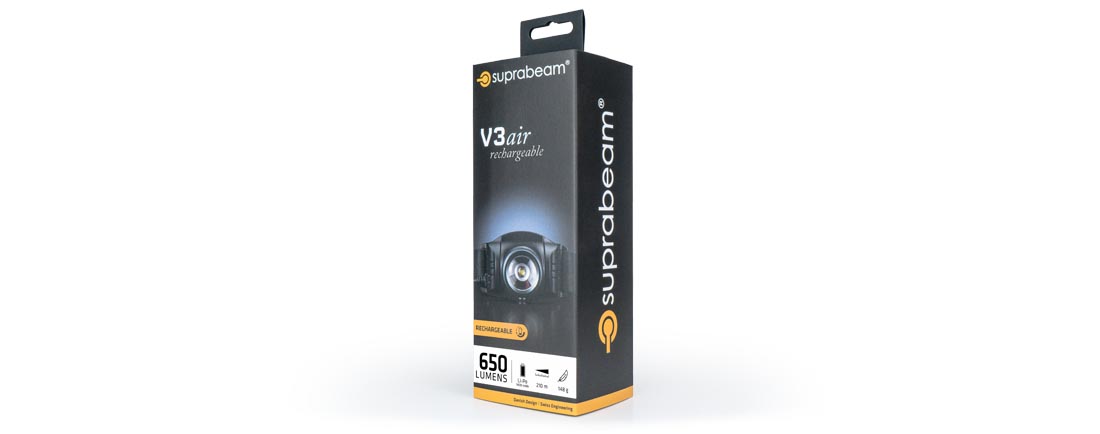 Stirnlampe Suprabeam LED V3air  wiederaufladbar