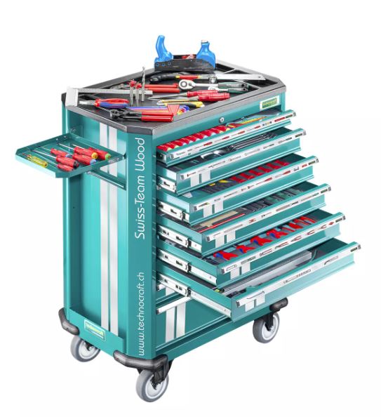 Technocraft Werkstattwagen Swiss Team Wood leer 729717