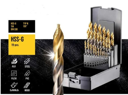 Fortec Spiralbohrer-Satz Premium Line, 19-teilig, 1.0 – 10.0 x 0,5 mm
