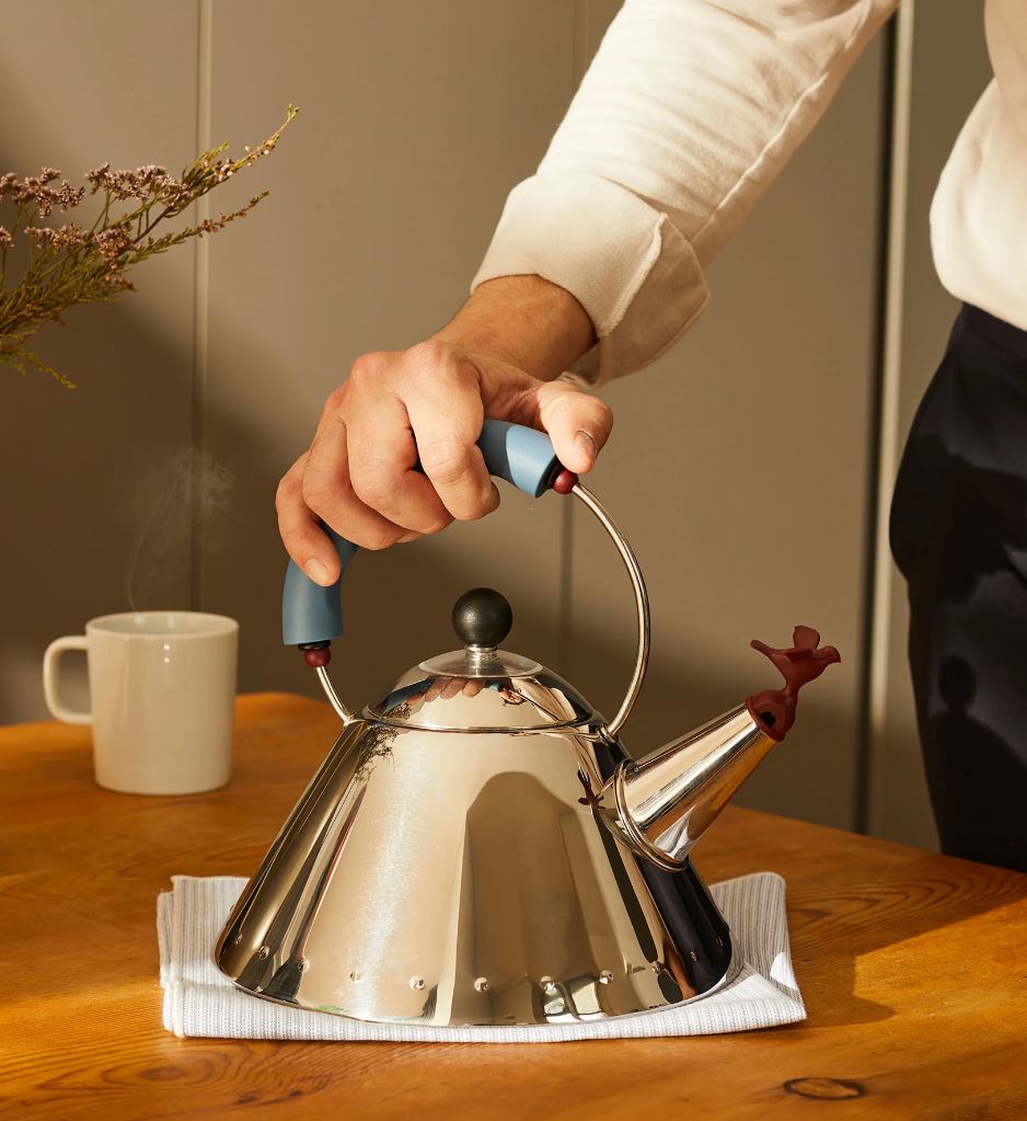 Wasserkessel-Vogelform Flöte blau, Alessi<br>