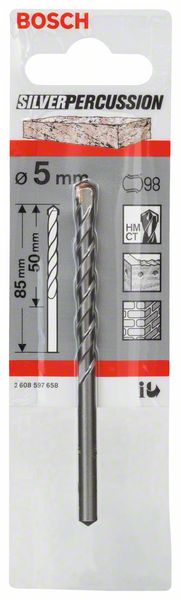 Betonbohrer CYL-3, Silver Percussion, 5 x 50 x 85 mm, d 4,5 mm, 1er-Pack<br>