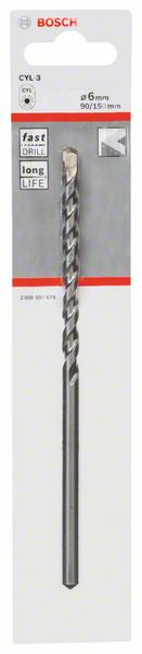 Betonbohrer CYL-3, Silver Percussion, 6 x 90 x 150 mm, d 5,5 mm, 1er-Pack<br>