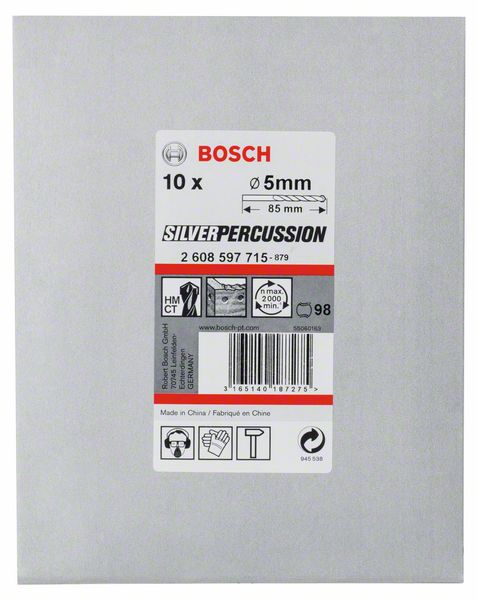 Betonbohrer CYL-3, Silver Percussion, 5 x 50 x 85 mm, d 4,5 mm, 10er-Pack<br>