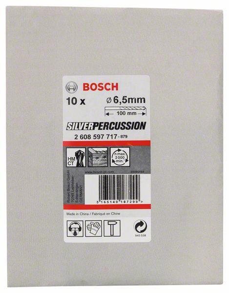 Betonbohrer CYL-3, Silver Percussion, 6,5 x 60 x 100 mm, d 5,5 mm, 10er-Pack<br>