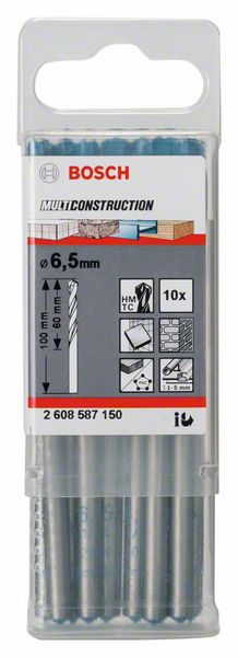 Mehrzweckbohrer CYL-9 Multi Construction, 6,5 x 60 x 100 mm, 10er-Pack<br>