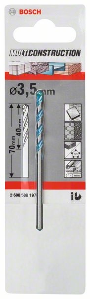 Mehrzweckbohrer CYL-9 Multi Construction, 3,5 x 40 x 70 mm, d 3,3 mm<br>