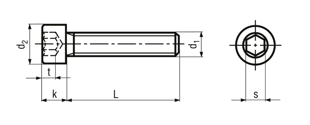 Zylinderschrauben mit Innensechskant ohne Schaft, Stahl 12.9<br>
