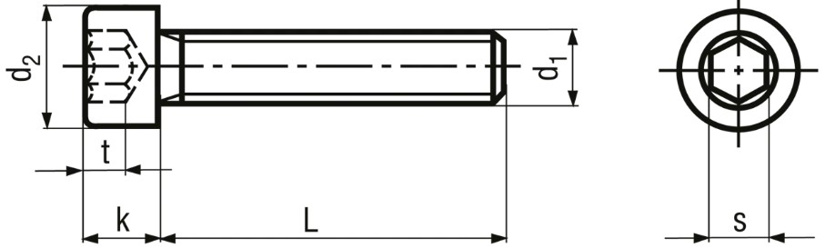 Zylinderschrauben mit Innensechskant ohne Schaft, verzinkt<br>