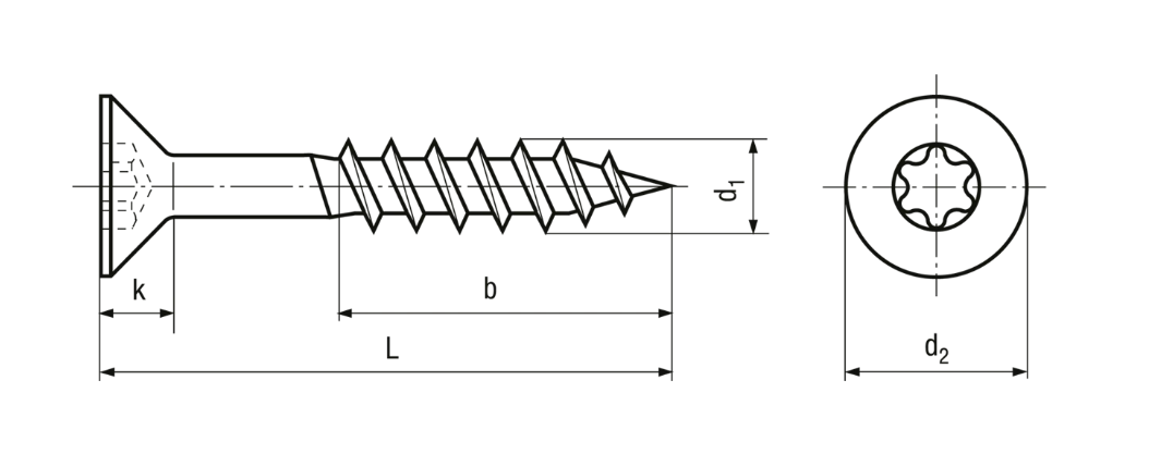 Senk-Spanplattenschrauben INOX<br>