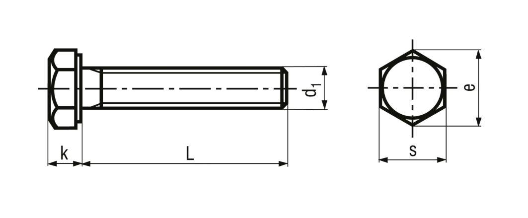 Sechskantschrauben ohne Schaft, INOX<br>