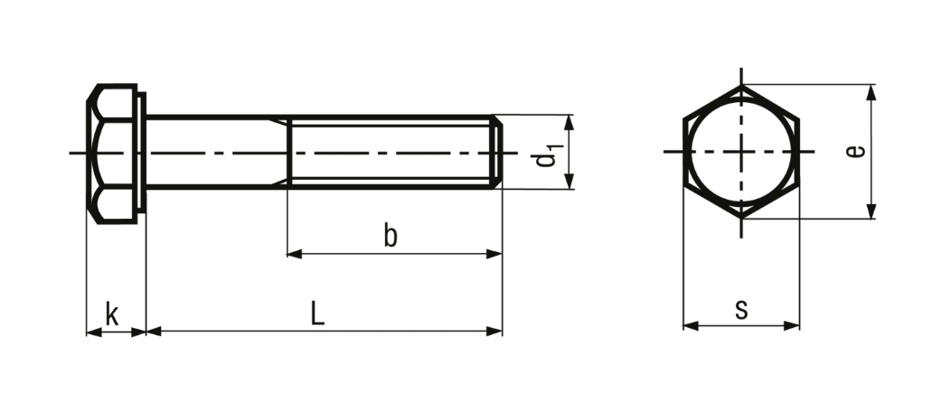Sechskantschrauben mit Schaft, INOX<br>
