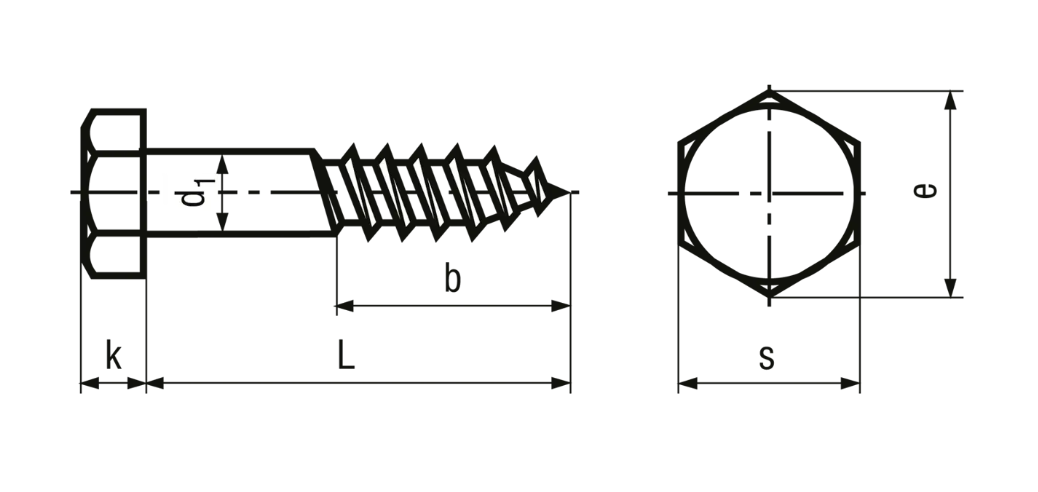 Sechskant-Holzschrauben, INOX<br>