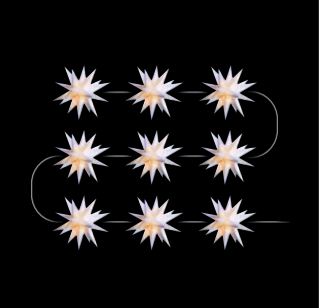Sternenketten LED, 18 Zacken, 9 Sterne<br>