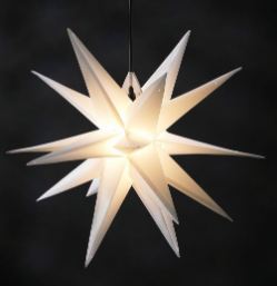 Faltstern LED, 18 Zacken, weiss, h&auml;ngend<br>