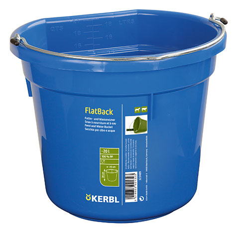 Futter und Wassereimer FlatBack<br> Farbe: blau