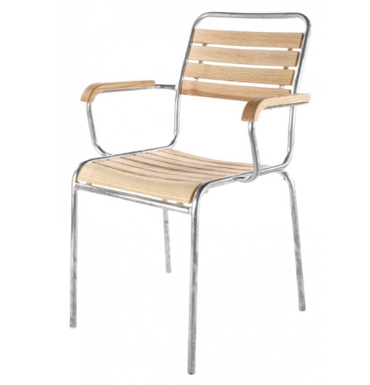 Sessel Rigi mit Armlehne <br> Farbe Holzlatten: braun