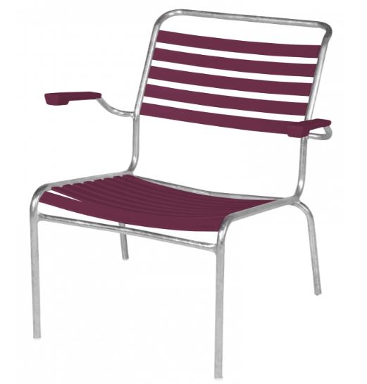 Lounger Säntis mit Armlehne<br> Farbe: bordeaux