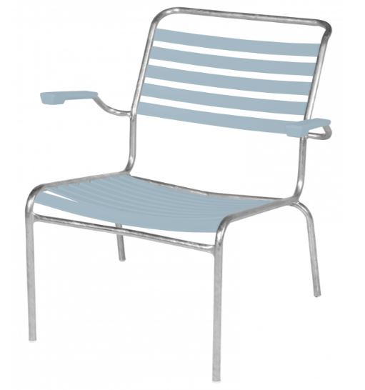 Lounger Säntis mit Armlehne<br> Farbe: pastellblau