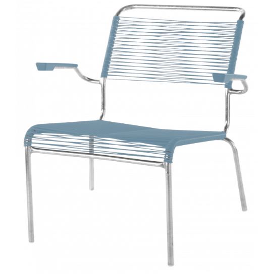 Lounger Säntis Spaghetti mit Armlehne <br> Farbe : pastellblau