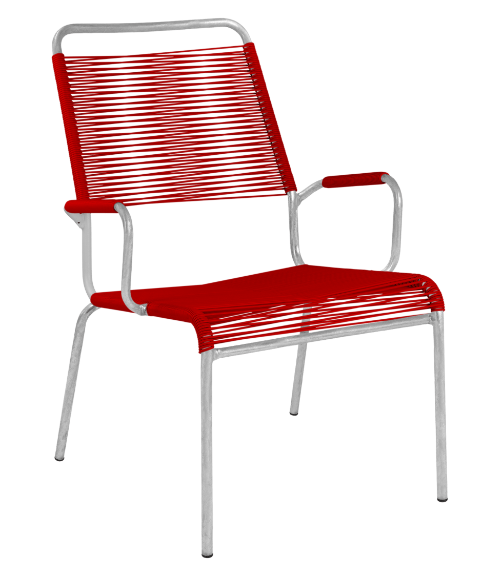 Spaghetti-Salonsessel Rigi mit Armlehne, rot<br> Farbe: rot
