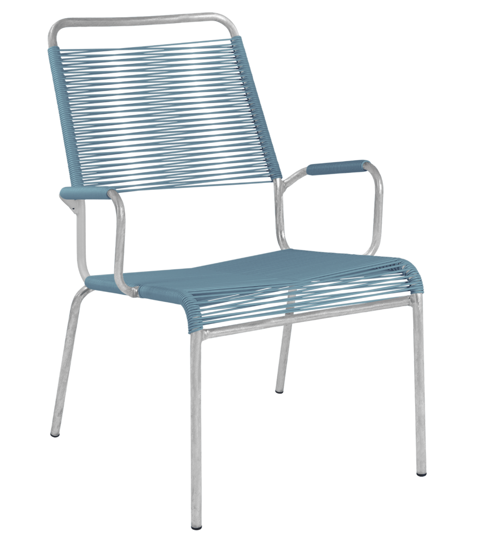 Spaghetti-Salonsessel Rigi mit Armlehne, pastellblau<br> Farbe: pastellblau