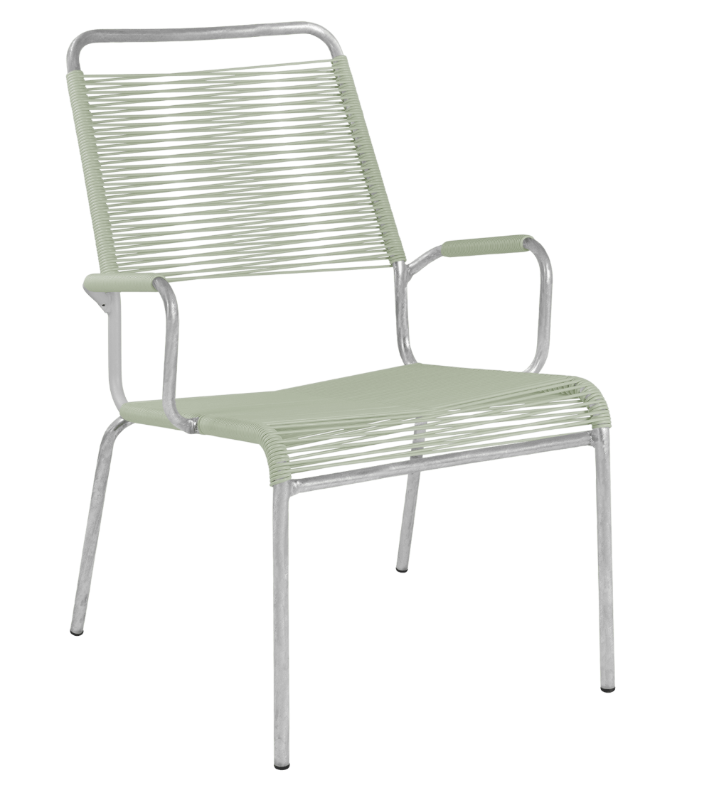 Spaghetti-Salonsessel Rigi mit Armlehne, pastellgr&uuml;n<br> Farbe: pastellgrün