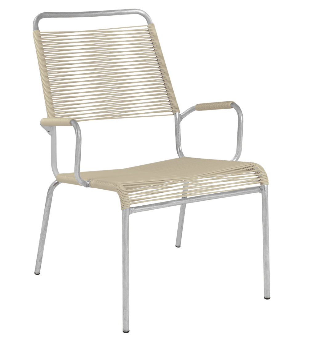Spaghetti-Salonsessel Rigi mit Armlehne, pastellbraun<br> Farbe: pastellbraun