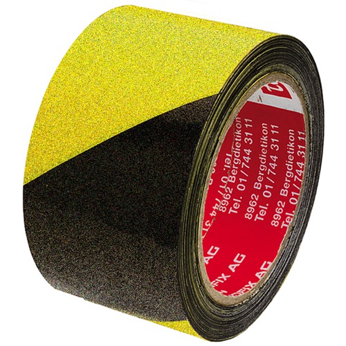 Warnband Gewebe schwarz/gelb 25m:50mm<br>