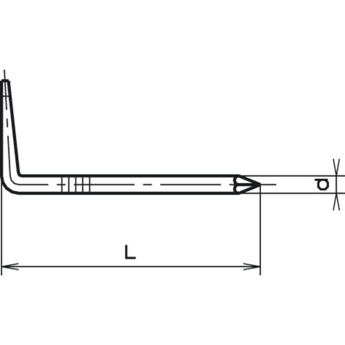 Winkelstift gebläut  2.5x40mm<br>